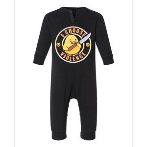 Funny I Choose Violence Baby Chick With Knife Infant Fleece One Piece