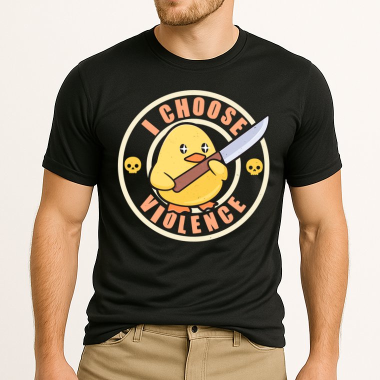 Funny I Choose Violence Baby Chick With Knife Cooling Performance Crew T-Shirt
