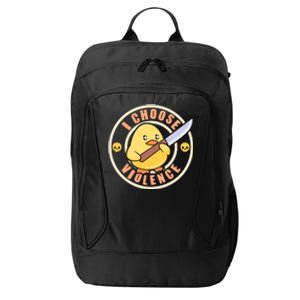 Funny I Choose Violence Baby Chick With Knife City Backpack