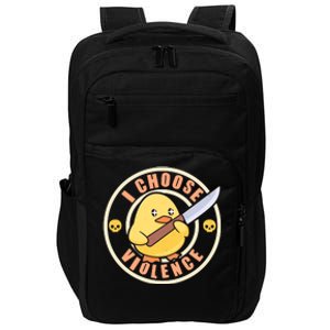 Funny I Choose Violence Baby Chick With Knife Impact Tech Backpack