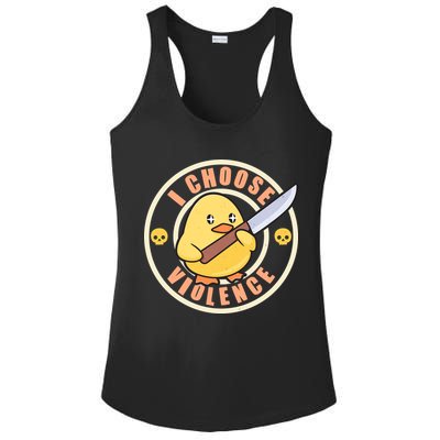 Funny I Choose Violence Baby Chick With Knife Ladies PosiCharge Competitor Racerback Tank