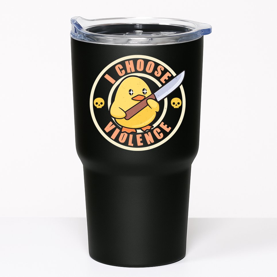Funny I Choose Violence Baby Chick With Knife Tumbler