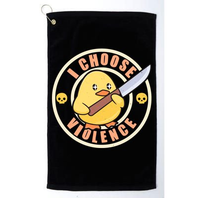 Funny I Choose Violence Baby Chick With Knife Golf Towel