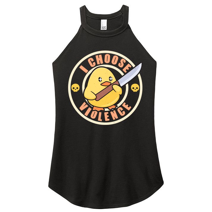 Funny I Choose Violence Baby Chick With Knife Women's Perfect Tri Rocker Tank