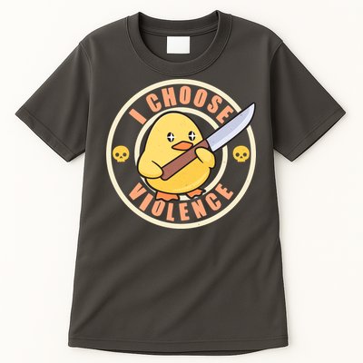 Funny I Choose Violence Baby Chick With Knife Tall T-Shirt
