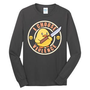 Funny I Choose Violence Baby Chick With Knife Tall Long Sleeve T-Shirt