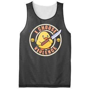 Funny I Choose Violence Baby Chick With Knife Mesh Reversible Basketball Jersey Tank