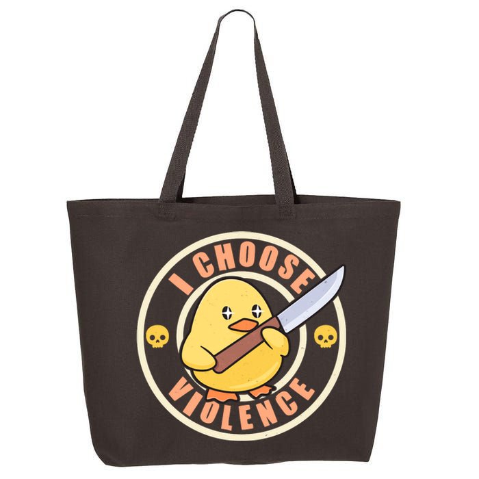 Funny I Choose Violence Baby Chick With Knife 25L Jumbo Tote