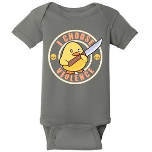 Funny I Choose Violence Baby Chick With Knife Baby Bodysuit