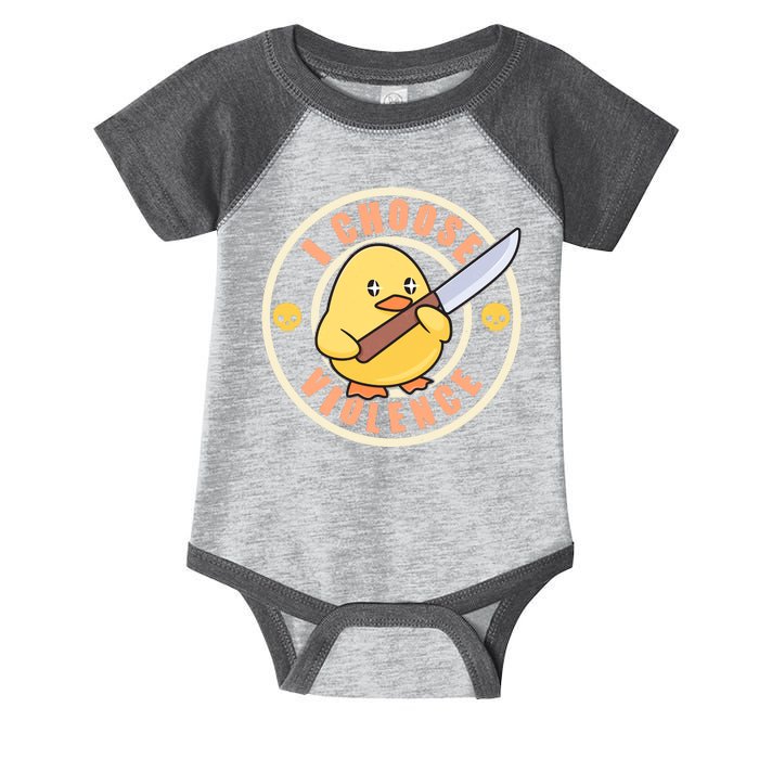 Funny I Choose Violence Baby Chick With Knife Infant Baby Jersey Bodysuit