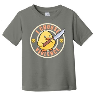 Funny I Choose Violence Baby Chick With Knife Toddler T-Shirt