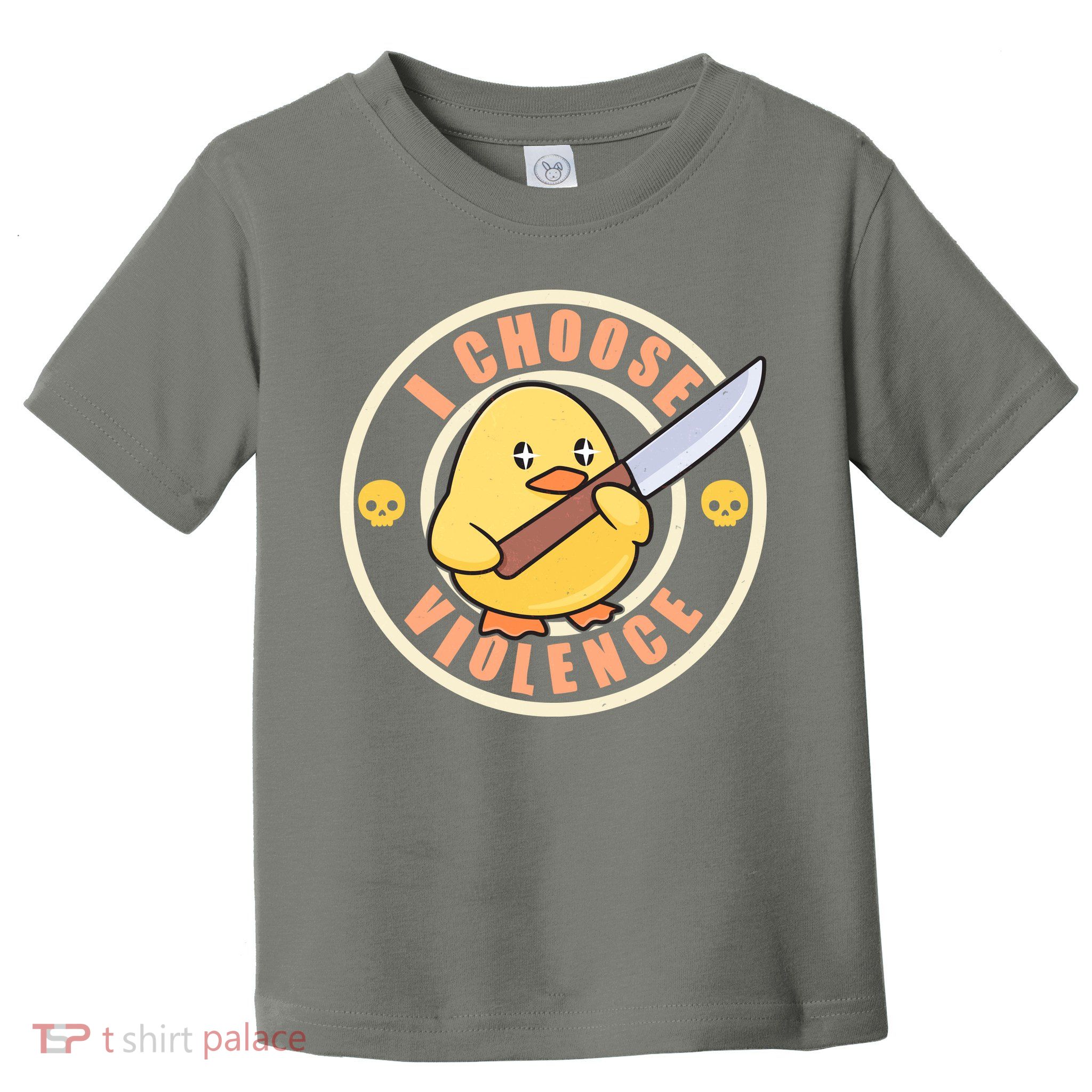 Funny I Choose Violence Baby Chick With Knife Toddler T-Shirt