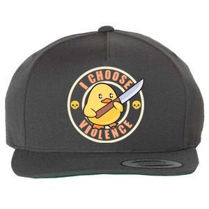 Funny I Choose Violence Baby Chick With Knife Wool Snapback Cap