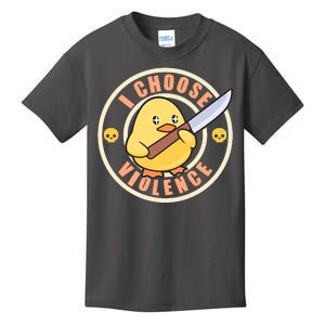 Funny I Choose Violence Baby Chick With Knife Kids T-Shirt