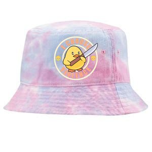 Funny I Choose Violence Baby Chick With Knife Tie-Dyed Bucket Hat