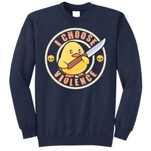 Funny I Choose Violence Baby Chick With Knife Sweatshirt