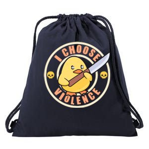 Funny I Choose Violence Baby Chick With Knife Drawstring Bag