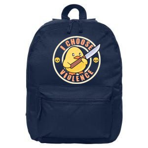 Funny I Choose Violence Baby Chick With Knife 16 in Basic Backpack