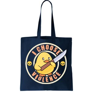 Funny I Choose Violence Baby Chick With Knife Tote Bag