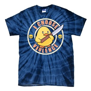 Funny I Choose Violence Baby Chick With Knife Tie-Dye T-Shirt