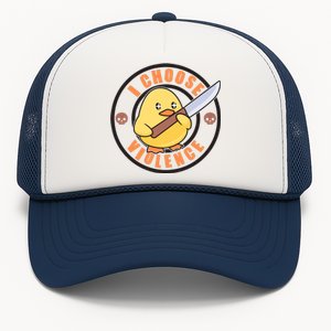 Funny I Choose Violence Baby Chick With Knife Trucker Hat