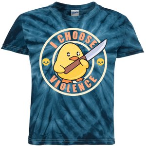 Funny I Choose Violence Baby Chick With Knife Kids Tie-Dye T-Shirt