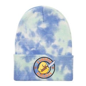 Funny I Choose Violence Baby Chick With Knife Tie Dye 12in Knit Beanie