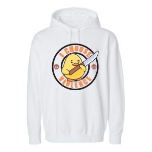 Funny I Choose Violence Baby Chick With Knife Garment-Dyed Fleece Hoodie