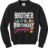 Funny Ice Cream Theme Party Brother Of The Birthday Sweetie Kids Sweatshirt