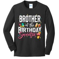 Funny Ice Cream Theme Party Brother Of The Birthday Sweetie Kids Long Sleeve Shirt