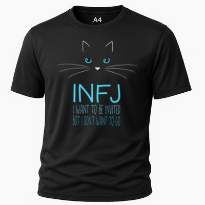 Funny Infj Cat Lover Introvert Me Time Cat Lady Humor Cooling Performance Crew T-Shirt