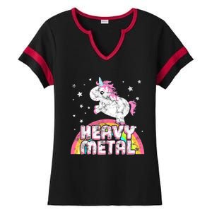 Funny Ironic Cool Unicorn Heavy Metal Music Festival Ladies Halftime Notch Neck Tee