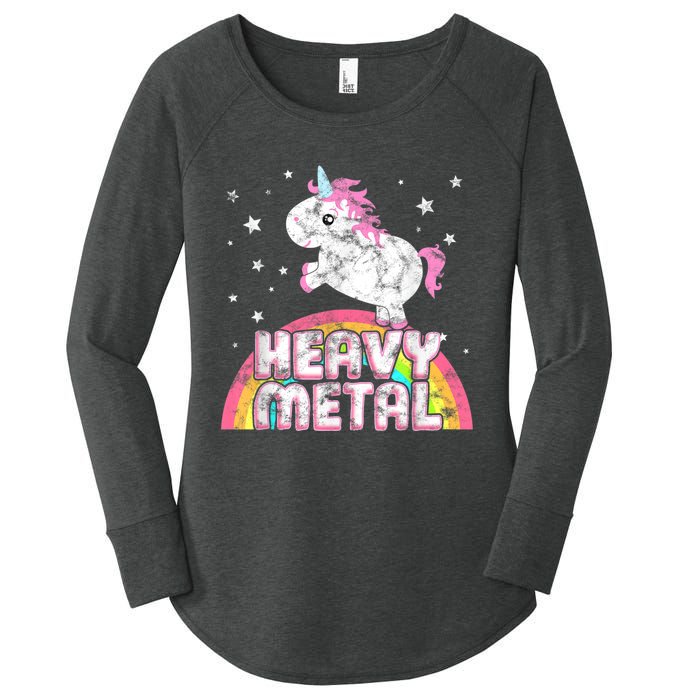 Funny Ironic Cool Unicorn Heavy Metal Music Festival Women's Perfect Tri Tunic Long Sleeve Shirt