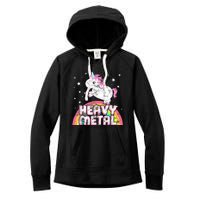 Funny Ironic Cool Unicorn Heavy Metal Music Festival Women's Fleece Hoodie