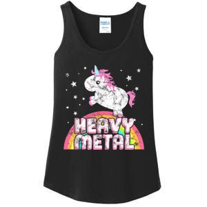 Funny Ironic Cool Unicorn Heavy Metal Music Festival Ladies Essential Tank