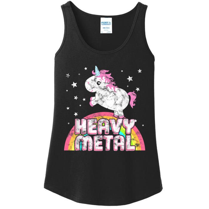 Funny Ironic Cool Unicorn Heavy Metal Music Festival Ladies Essential Tank