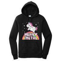 Funny Ironic Cool Unicorn Heavy Metal Music Festival Women's Pullover Hoodie