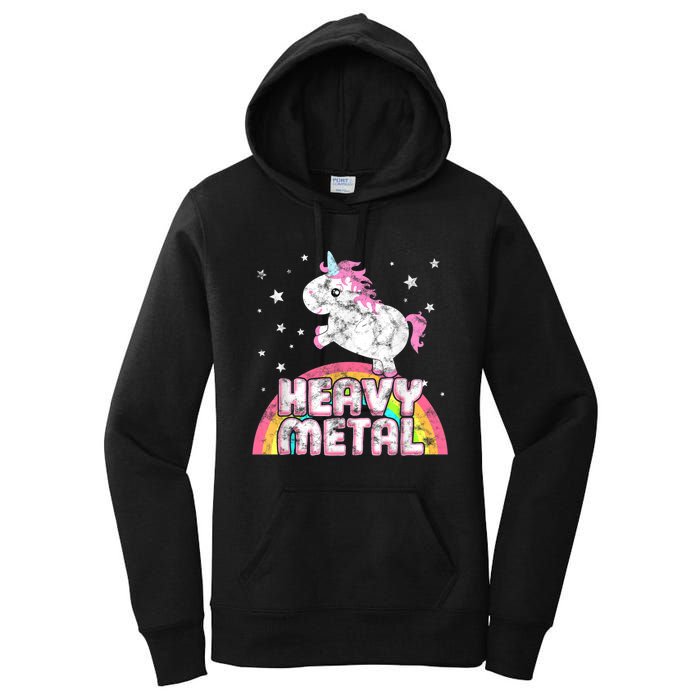 Funny Ironic Cool Unicorn Heavy Metal Music Festival Women's Pullover Hoodie