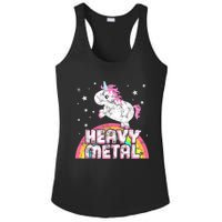 Funny Ironic Cool Unicorn Heavy Metal Music Festival Ladies PosiCharge Competitor Racerback Tank