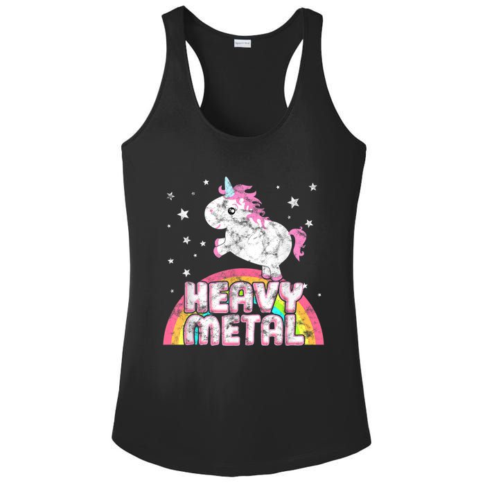 Funny Ironic Cool Unicorn Heavy Metal Music Festival Ladies PosiCharge Competitor Racerback Tank