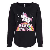 Funny Ironic Cool Unicorn Heavy Metal Music Festival Womens California Wash Sweatshirt