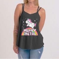 Funny Ironic Cool Unicorn Heavy Metal Music Festival Women's Strappy Tank