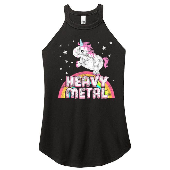 Funny Ironic Cool Unicorn Heavy Metal Music Festival Women's Perfect Tri Rocker Tank