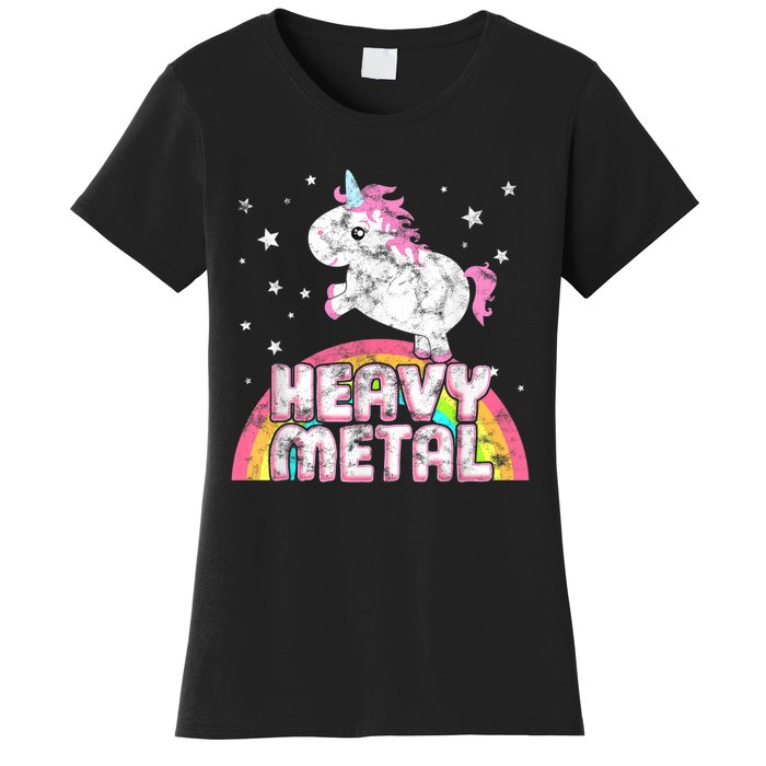 Funny Ironic Cool Unicorn Heavy Metal Music Festival Women's T-Shirt