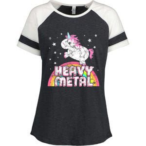 Funny Ironic Cool Unicorn Heavy Metal Music Festival Enza Ladies Jersey Colorblock Tee