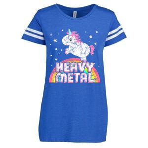 Funny Ironic Cool Unicorn Heavy Metal Music Festival Enza Ladies Jersey Football T-Shirt