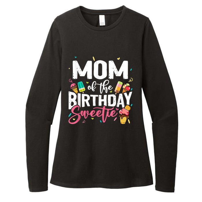 Funny Ice Cream Theme Party Mom Of The Birthday Sweetie Womens CVC Long Sleeve Shirt