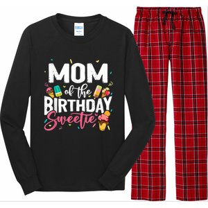 Funny Ice Cream Theme Party Mom Of The Birthday Sweetie Long Sleeve Pajama Set