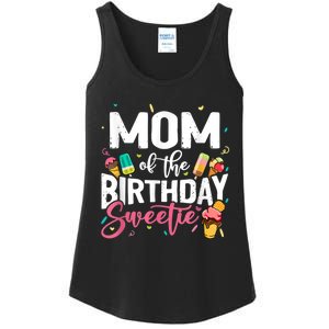 Funny Ice Cream Theme Party Mom Of The Birthday Sweetie Ladies Essential Tank