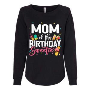 Funny Ice Cream Theme Party Mom Of The Birthday Sweetie Womens California Wash Sweatshirt